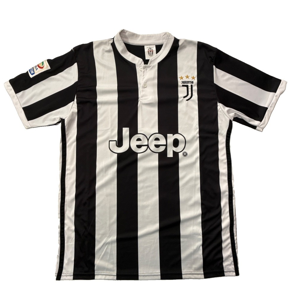 Juventus Paulo Dybala #21 Soccer Jersey Shirt Jeep Serie A - Black White Men's L
